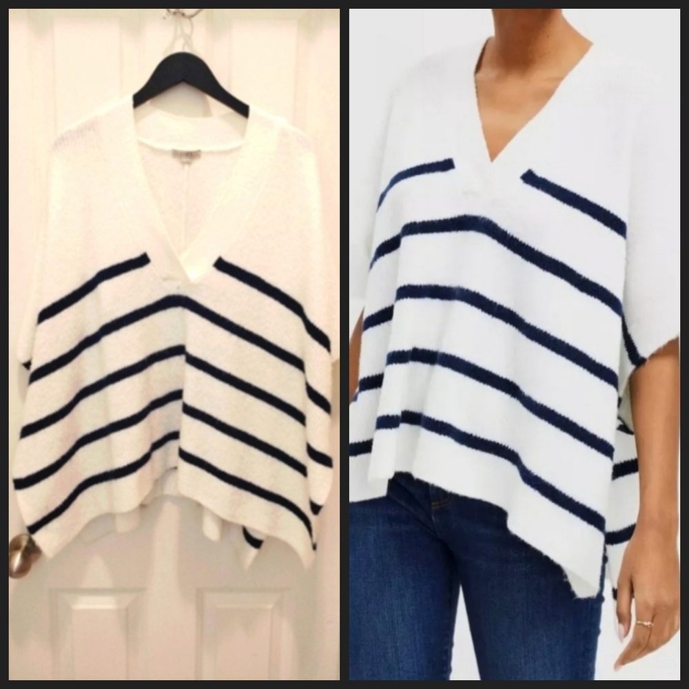 Ann Taylor LOFT Striped Knit Wrap Sweater EUC SZ XS/S